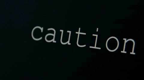 Typing word caution Video stock 45711747