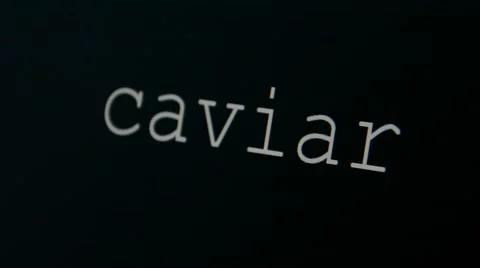 Typing word caviar Stock Footage 45711778