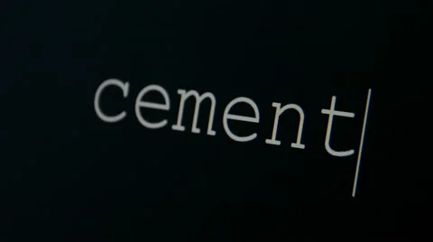 Typing word cement Stock Footage 45711767