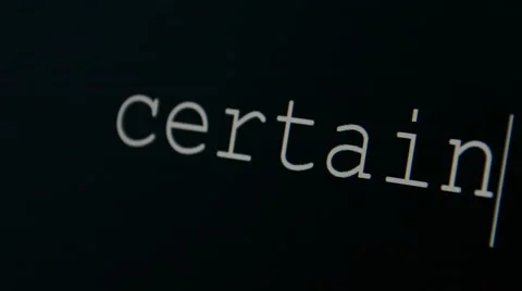 Typing word certain Stock Footage 45711797