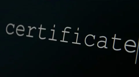 Typing word certificate Stock Footage 45711807