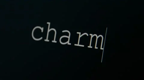 Typing word charm Stock Footage 45711893