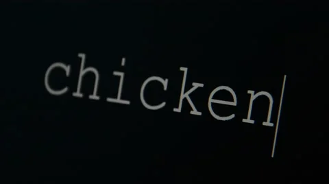 Typing word chicken Stock Footage 45711967