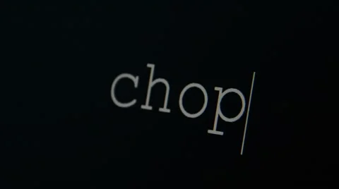 Typing word chop Stock Footage 45712015