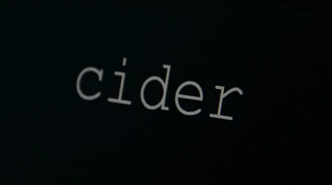 Typing word cider Stock Footage 45712029