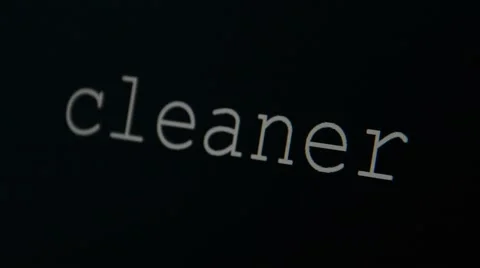 Typing word cleaner Stock Footage 45712156