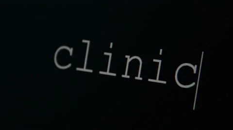 Typing word clinic Stock Footage 45712183