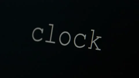Typing word clock Stock Footage 45712191