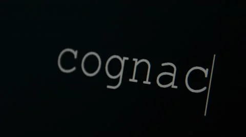 Typing word cognac Stock Footage 45712254