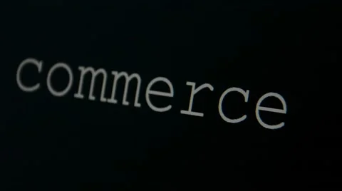 Typing word commerce Stock Footage 45712377