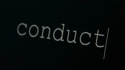 Typing word conduct Stock Footage 45712538