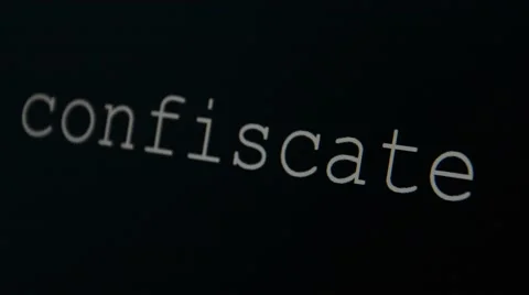 Typing word confiscate Stock Footage 45712565