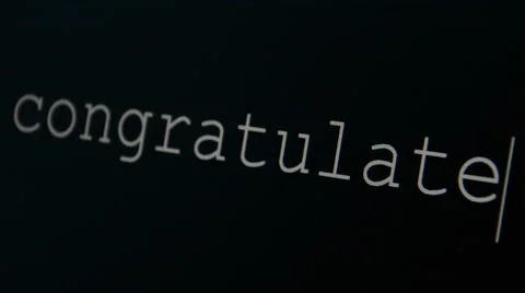 Typing word congratulate Stock Footage 45712598