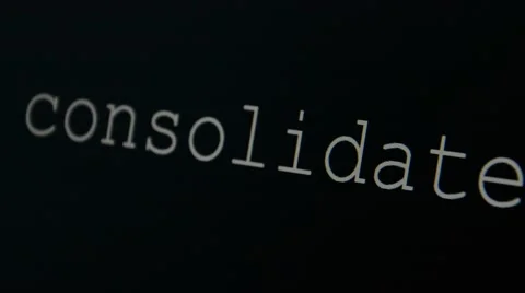 Typing word consolidate Stock Footage 45712628