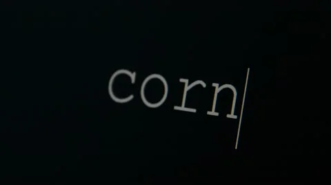 Typing word corn Video stock 45712783