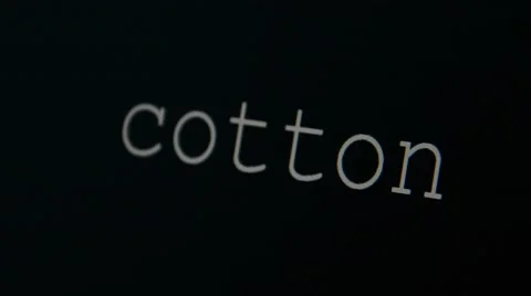 Typing word cotton Stock Footage 45712786