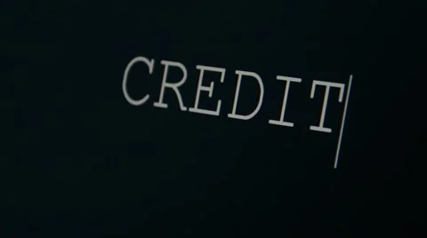 Typing word credit Stock Footage 45855327