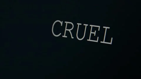 Typing word cruel Stock Footage 45855359