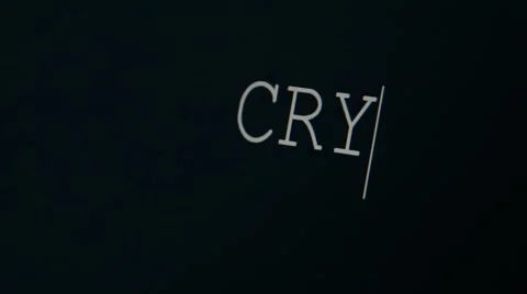 Typing word cry Stock Footage 45855370