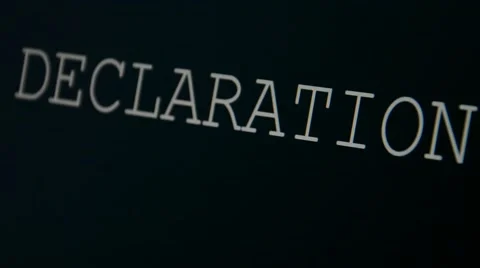 Typing word declaration Stock Footage 45855530