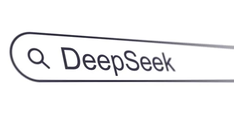 Typing word DeepSeek into search box, looking for DeepSeek platform information Stock Footage 310947795