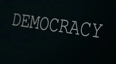 Typing word democracy Stock Footage 45855656