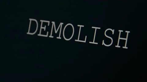 Typing word demolish Stock Footage 45855664