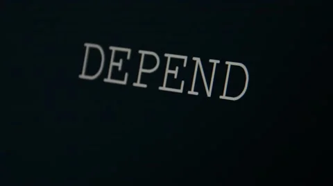Typing word depend Stock Footage 45855698