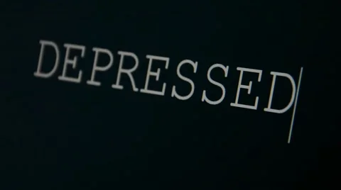 Typing word depressed Stock Footage 45855714