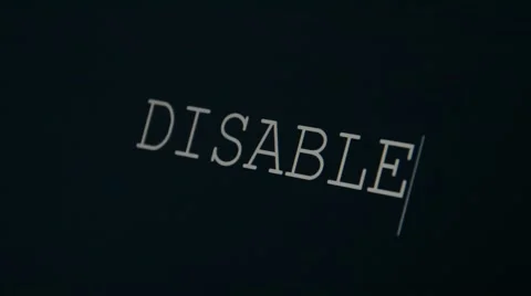 Typing word disable Stock Footage 45875268