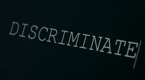 Typing word discriminate Stock Footage 45875341