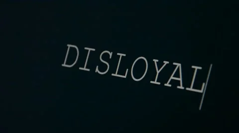 Typing word disloyal Stock Footage 45875357