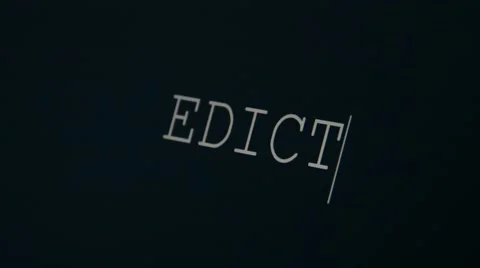 Typing word edict Stock Footage 45875763