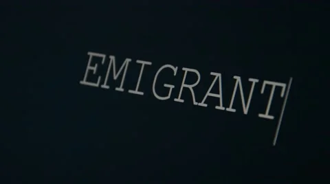 Typing word emigrant Stock Footage 45901160