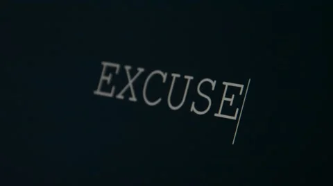 Typing word excuse Stock Footage 45901504