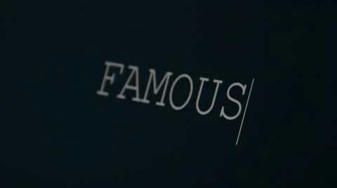 Typing word famous Stock Footage 45901793