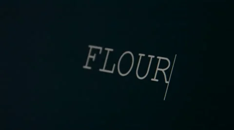 Typing word flour Stock Footage 45903195