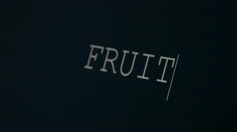 Typing word fruit Stock Footage 45903375