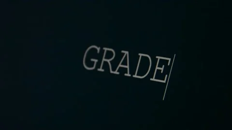 Typing word grade Video stock 45900556