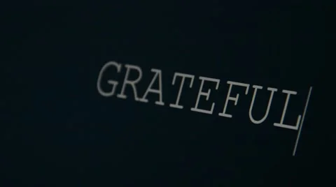 Typing word grateful Stock Footage 45900641