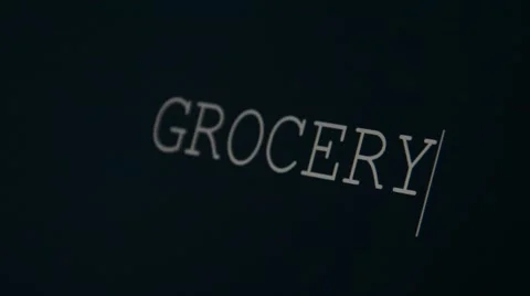 Typing word grocery Stock Footage 45900742