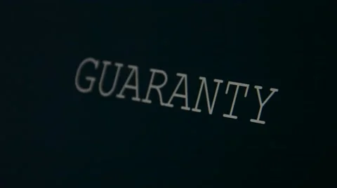 Typing word guaranty Stock Footage 45900768