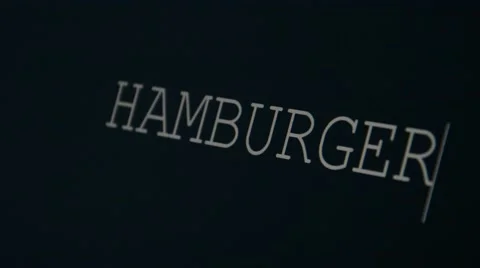 Typing word hamburger Video stock 45900893
