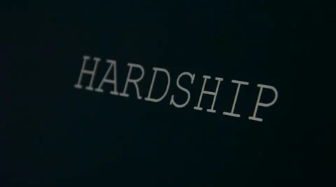 Typing word hardship Stock Footage 45901025