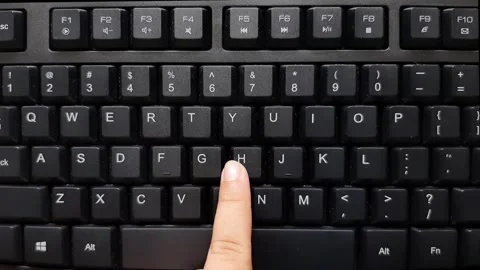 Typing the word hi on the keyboard Stock Footage 285914911