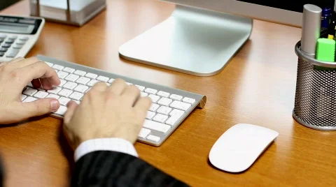 Typing work on computer Stock Footage 837672