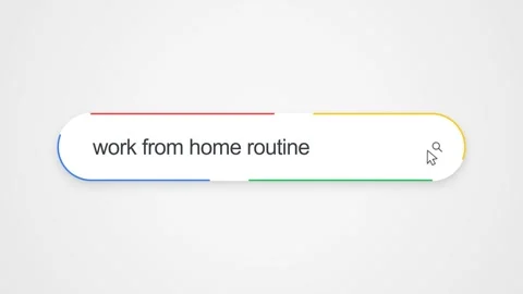 Typing Work From Home Routine in Search Bar - Close Up Productivity Concept Stock Footage 343875037