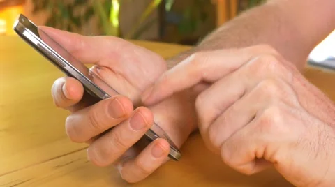 Typing writing on iphone smartphone 4k male Stock Footage 57310986