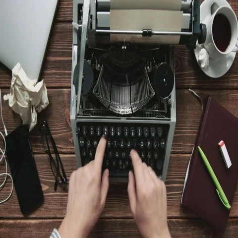 Typist at his workplace Stock Footage 69544456