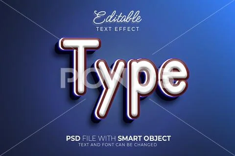 Typo text simple editable text effect PSD Template